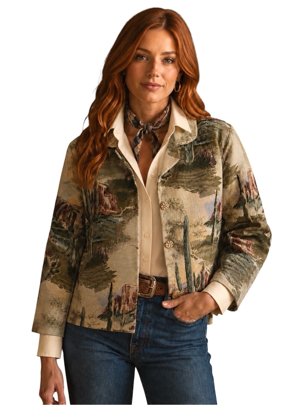 Vintage Don’t Mess With Texas Desert Tapestry Jacket | Western Ranch Cowgirl XL